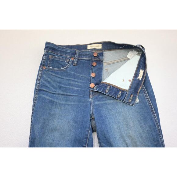 Madewell 10" High Rise Skinny Jeans Stretch Button Fly Denim Womens Sz 27 x 29 - Picture 4 of 9